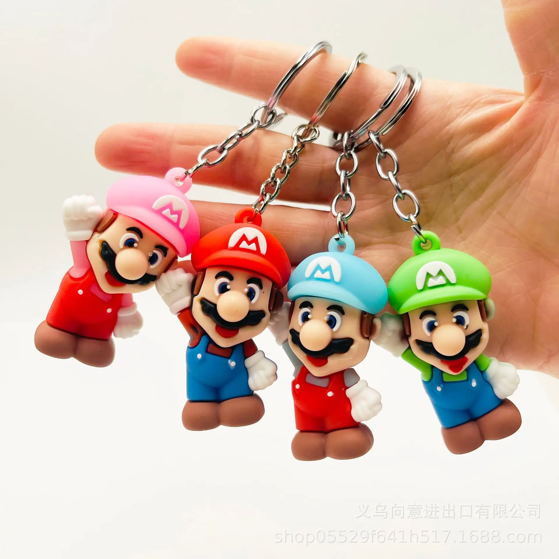 Anime Mario Keychain Cartoon Character Super Mary Game Surrounding Free Shipping Creative Gift Action Figure Car Keychain DIY