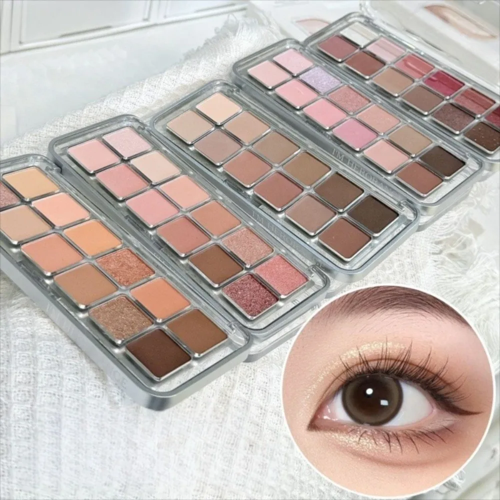 12 色ピンクアイシャドウパレット真珠光沢のある長期的なアイメイクパレット防水毎日輪郭パレット女性化粧品