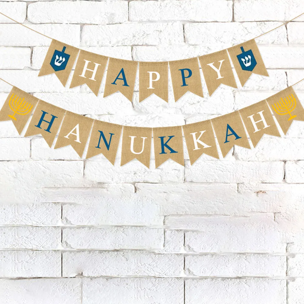 

1Set Hanukkah Festival Party Pendant Decorative Bunting Hanging Ornament for Indoor Outdoor Celebration Hanukkah Party Decor