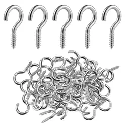 100 Pcs Screw Hooks for Hanging Small Hooks for Hanging Ceiling Hooks for Hanging Lights Hooks for Hanging Wall Hooks Heavy Duty
