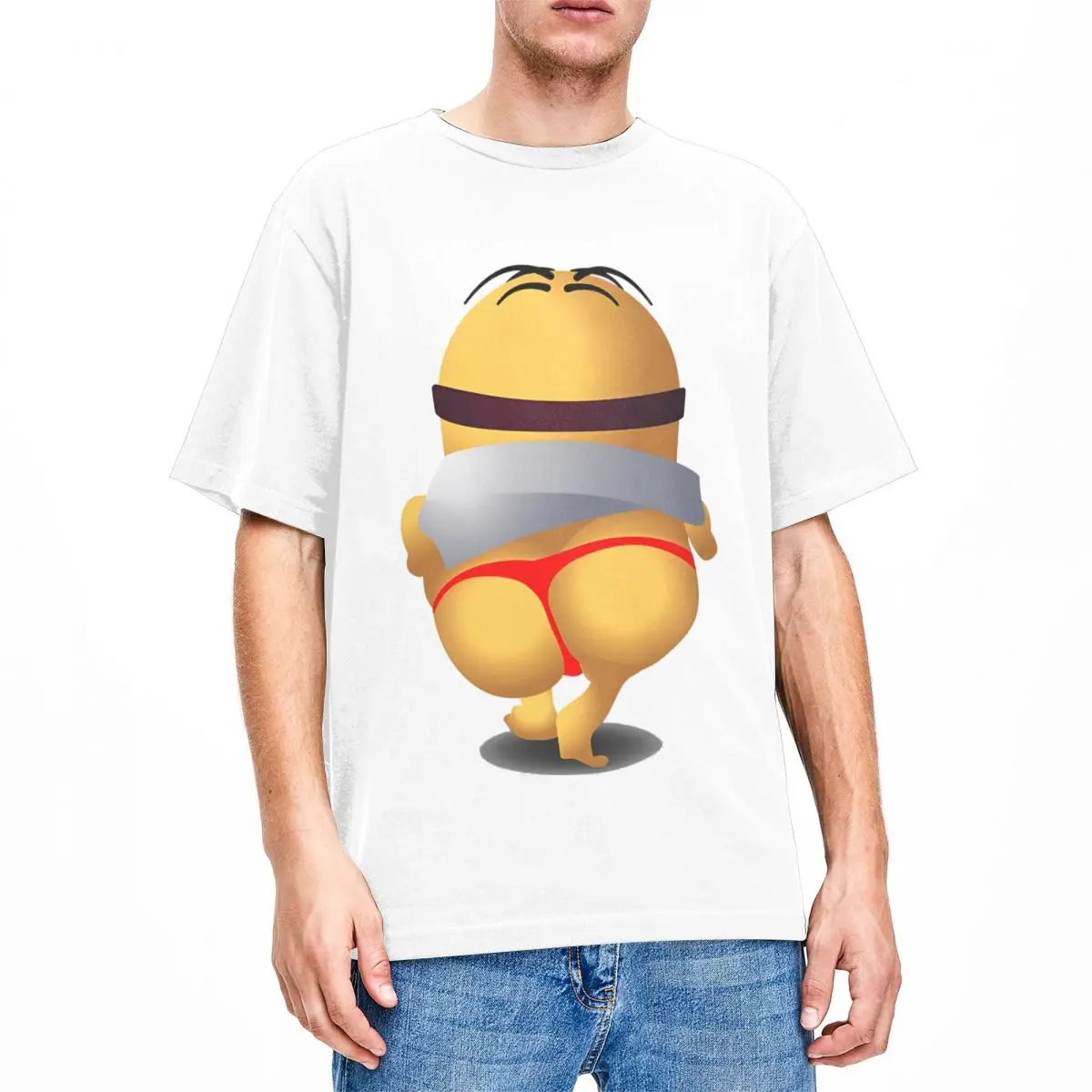 T Shirt For Mens Clothing Minions Thongs Poppin Short Sleeve Clothes Pure Cotton Women T-Shirts Novelty Beach Y2k Basic Casual