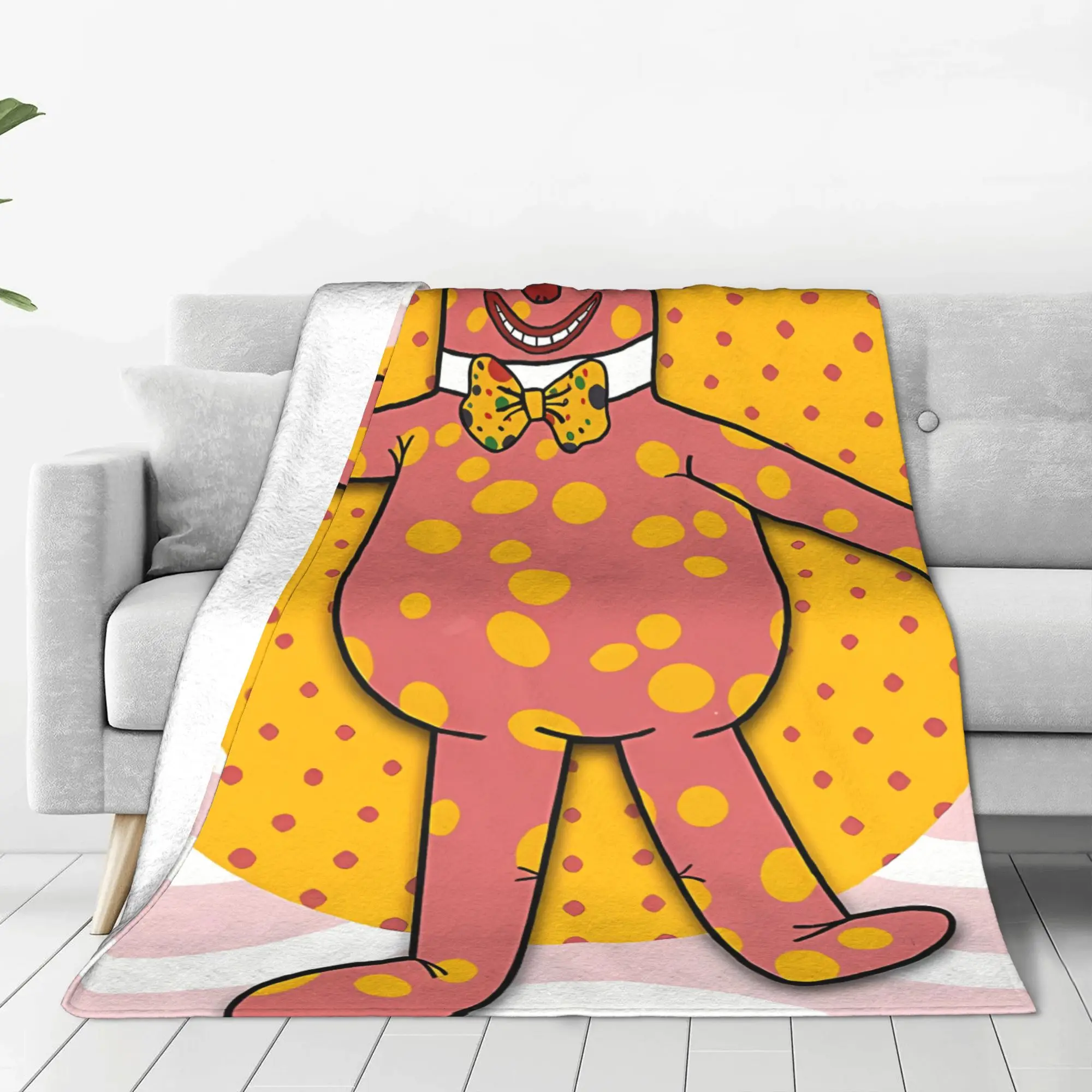 1PC Spotted Squishy Cartoon  Mr Blobby Home Room Decorations Winter Blankets For Adults Bedding Home Interior Sofa Knee