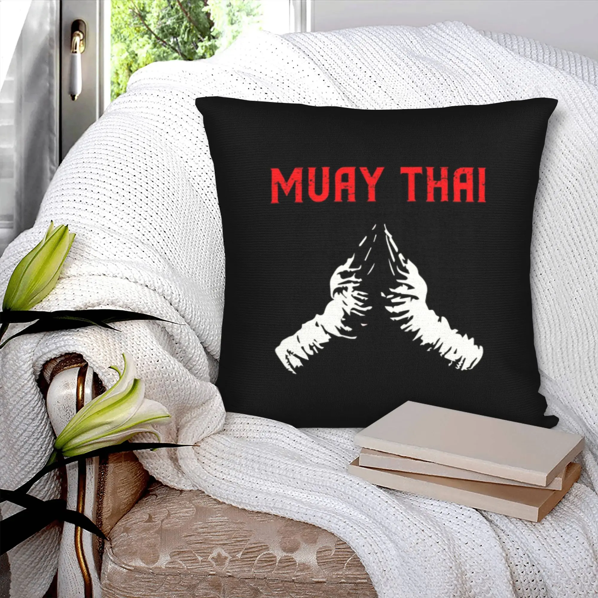 Best Muay Thai Fighter Cushion Covers 40x40cm Polyester Combat Sports Boxing Gym Workout Fitness for Car Square Pillowcase