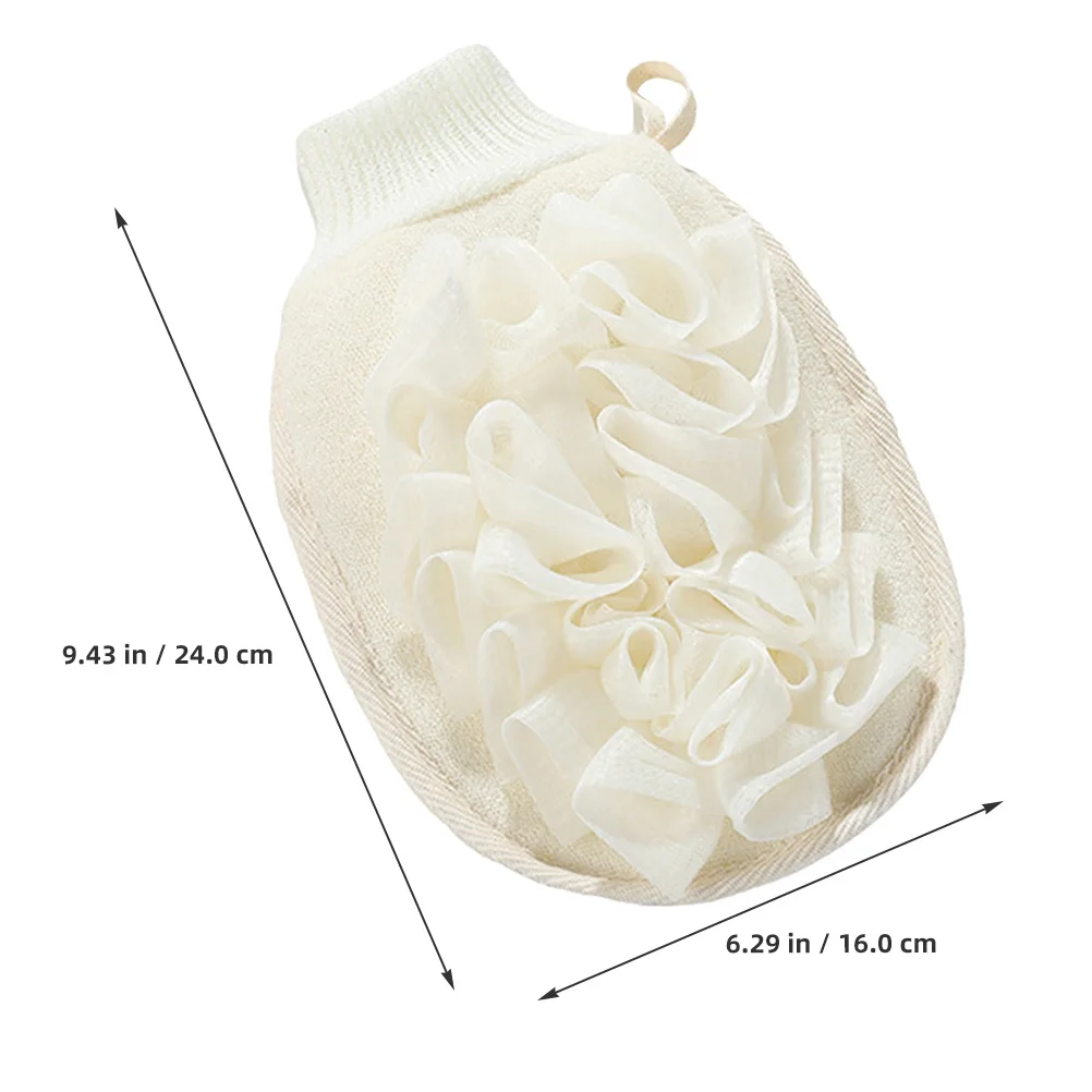 

2Pcs Exfoliating Gloves Flax Material Double Sided Design Portable Bath Accessory Deep Cleansing Action for Home Travel