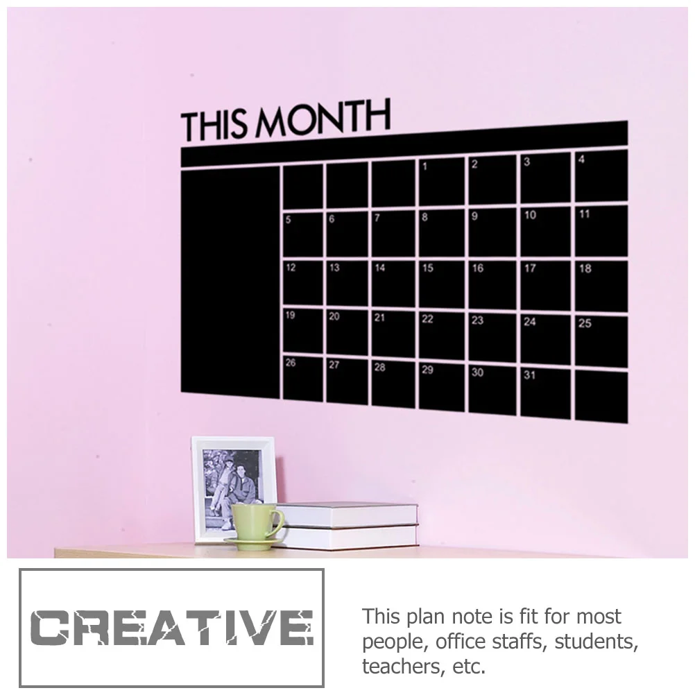 Imagem -06 - Placa de Planejador Doméstico Calendário Quadro Negro Adesivos Quadro Removível Apagar Pvc Escritório