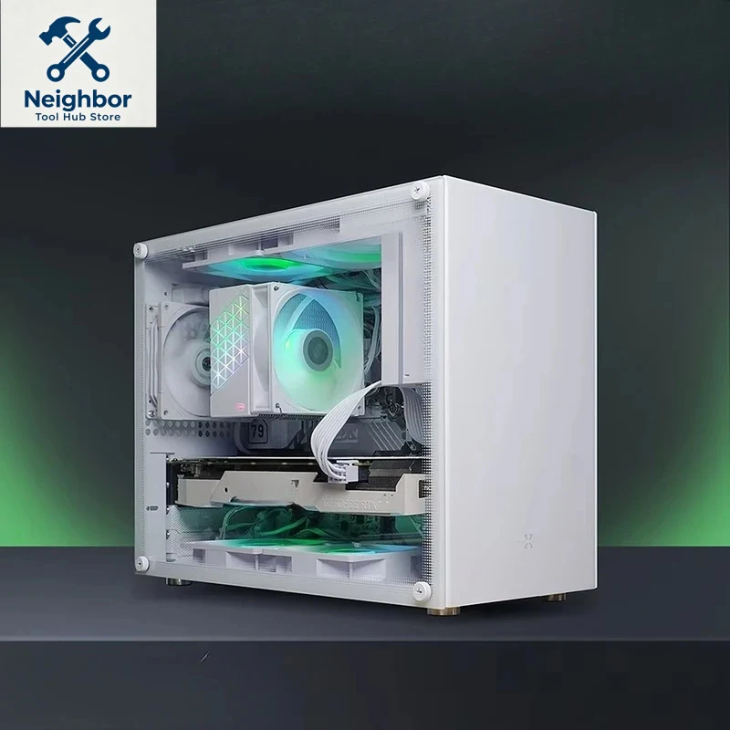 Premium Gaming Computer White With Transparent Side & Direct-Plug Graphics Card ATX Power Supply