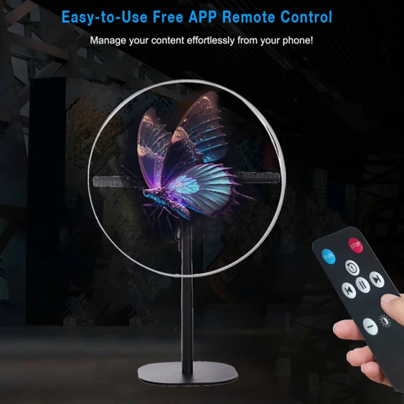 30cm 256 LED Acrylic Protector High Resolution 3D Halogram Fan Projection Outdoor Festivals Creative Advertising