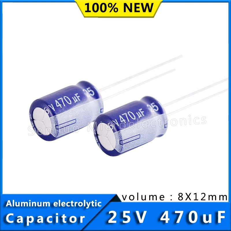 5/Pcs 470uf 25v 105 degrees celcois 8X12 High Frequency Low Resistance Aluminum Electrolytic Capacitor 25V 470uF 8*12mm