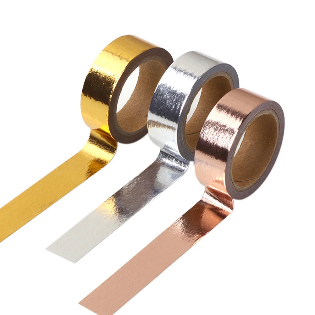 5pcs Gold Set For Diy Scrapbook Calendar Masking Gift Wrapping Paper Masking Tape Set Tape Decoration Tapes Stickers