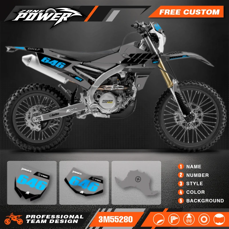 

Powerzone для Yamaha WRF450 2016 2017 2018 YZF450X 2015 2016 2017 2018 пользовательские фоны графические наклейки наборы наклеек 20