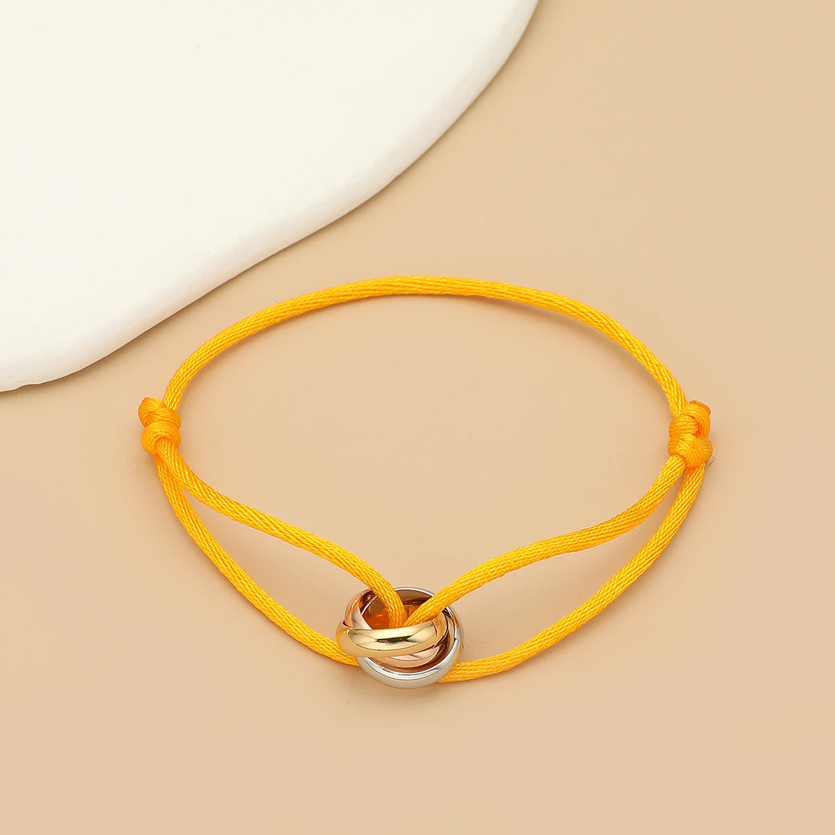 Eenvoudige mode unisex armband 3-metalen ronde cirkel accessoire verstelbare herentouwarmband voor dames sieraden geschenken