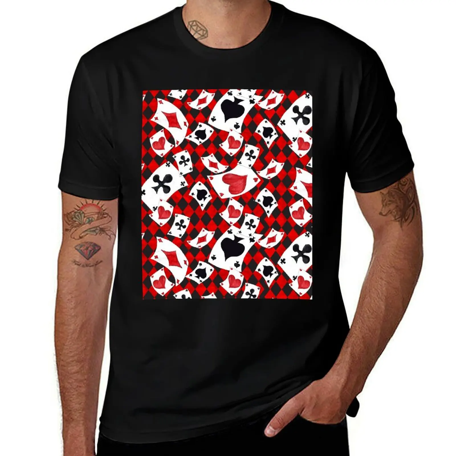 

Playing Cards Pattern T-Shirt man t shirt graphic t shirts for man cotton funny cotton t shirts man 100% T-shirt