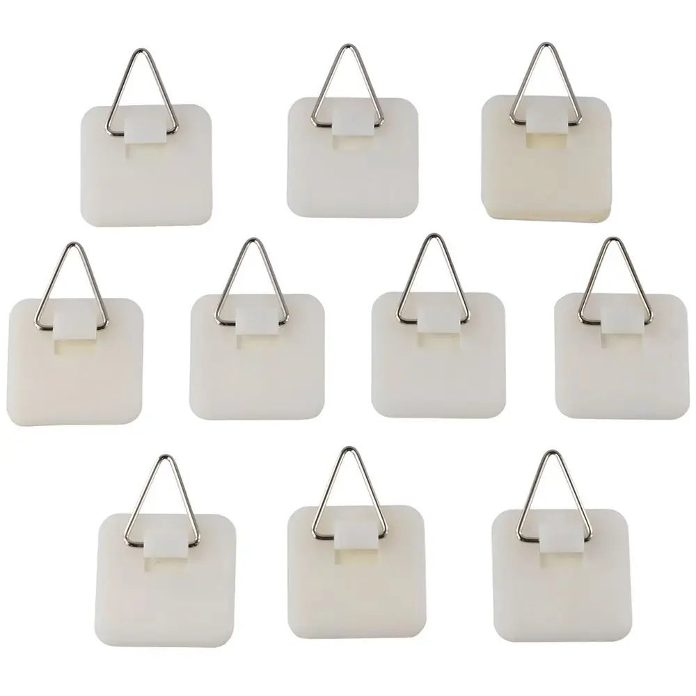 60 Pcs Sticky Invisible Vertical Plastic Photo Frame Hangers Plate Holders Plate Hanger Picture Hangers