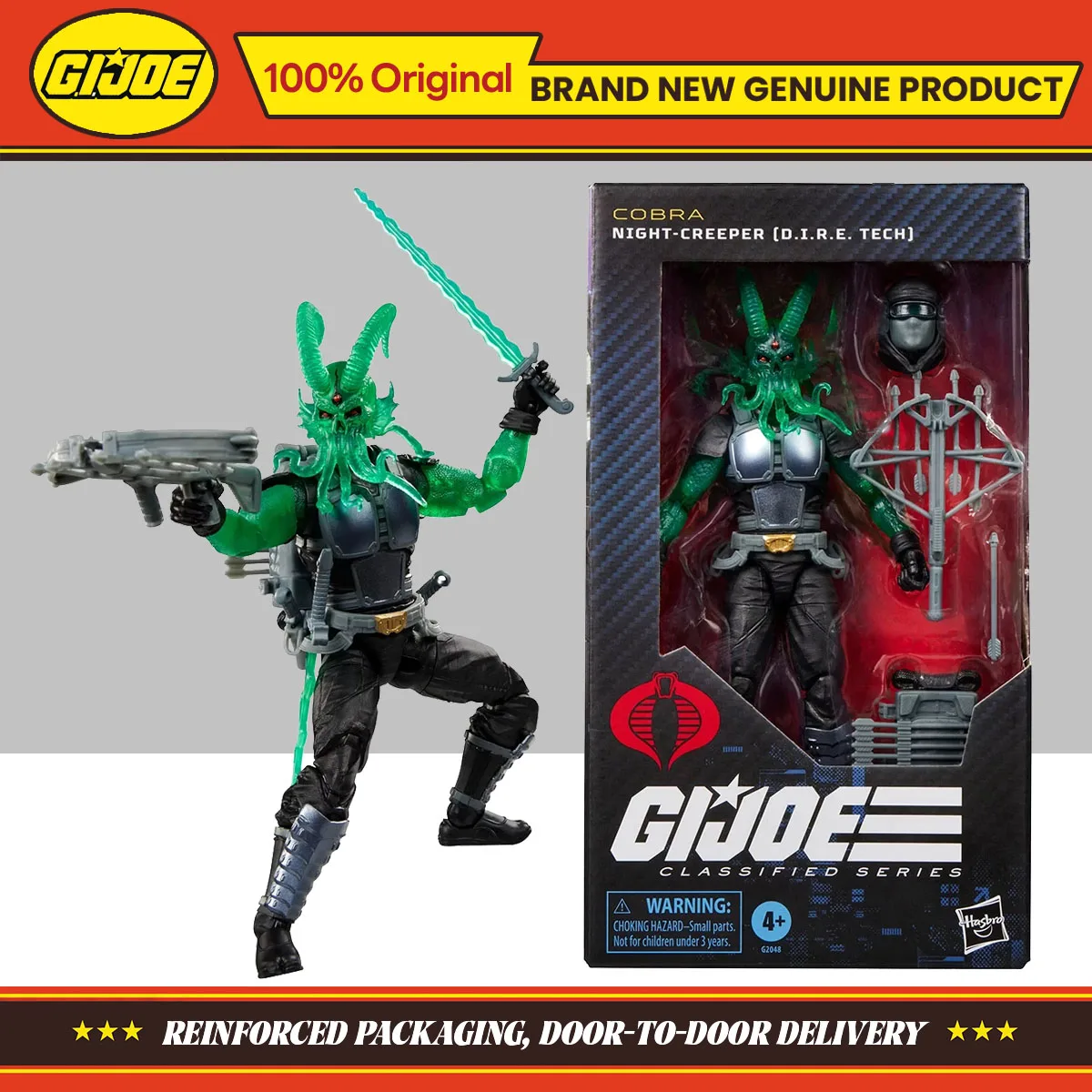 Hasbro G.I. Figura de Acción Coleccionable Joe Classified Series Cobra Night-Creeper (D.I.R.E Tech) de 15 cm, Modelo Original, Regalo