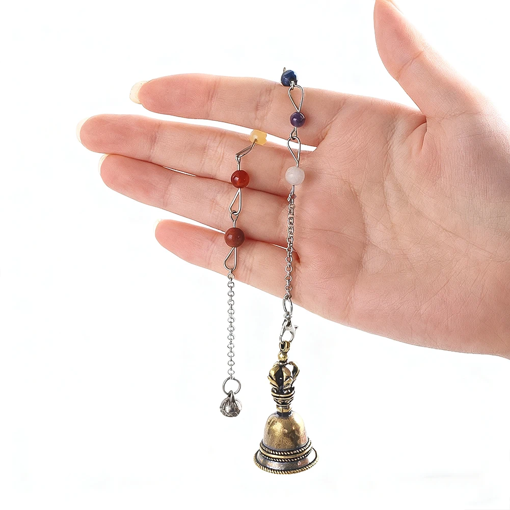 Crystal Bead Wind Chime Brass Craft Bell Keychain Pendant Yoga DIY Christmas Gift Home Car Hanging Decoration Accessory