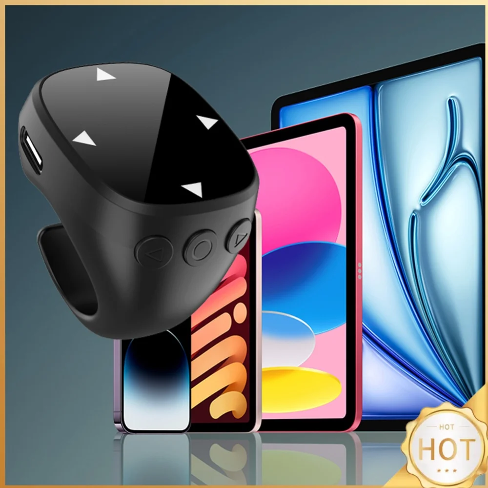 For Scrolling Ring Bluetooth-Compatible 5.3 Page Turner Scroller Finger Remote Mobile Phone Video Remote for Android iOS