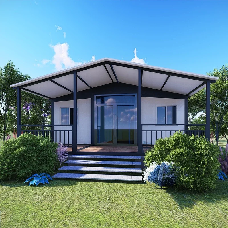 20FT 2 Bedroom Granny Flat Container House with Roof Balcony Fully Furnished Modern Folding Prefabricated House Ready To Live