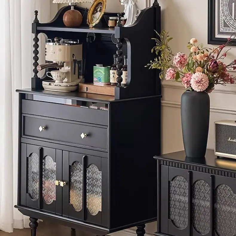 

Французский ретро обеденный боковой шкаф из цельного дерева для гостиной, чайный шкафчик, американское хранилище