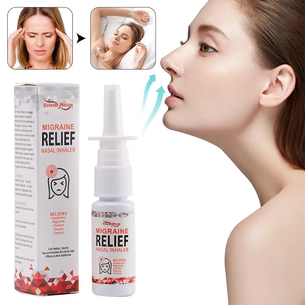 Headache Migraine Relief Nasal Inhaler Head Pain Treatment Medical Spray Chinese Herbal Medicine For Anxiety Nerve Relax Care