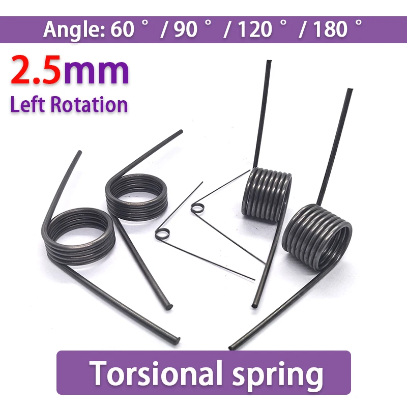 10pcs Left Rotation Micro V-Shaped Spring 2.5mm Wire Diameter Left-Wound Torsion Spring Custom 65Mn