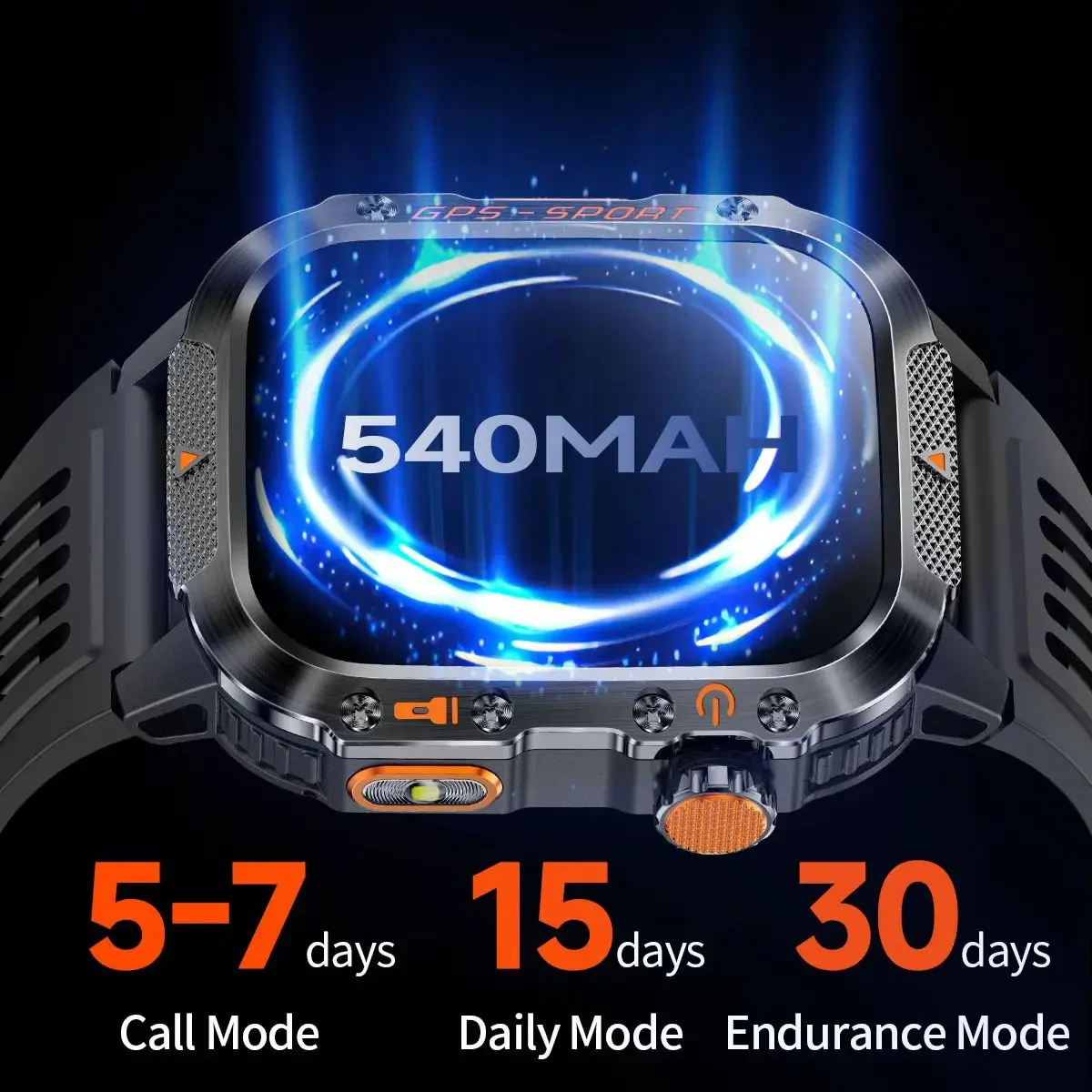 新しい軍事 3 プルーフ GPS スマートウォッチメンズスポーツコンパス防水 Bluetooth 通話心拍数測定スマートウォッチ