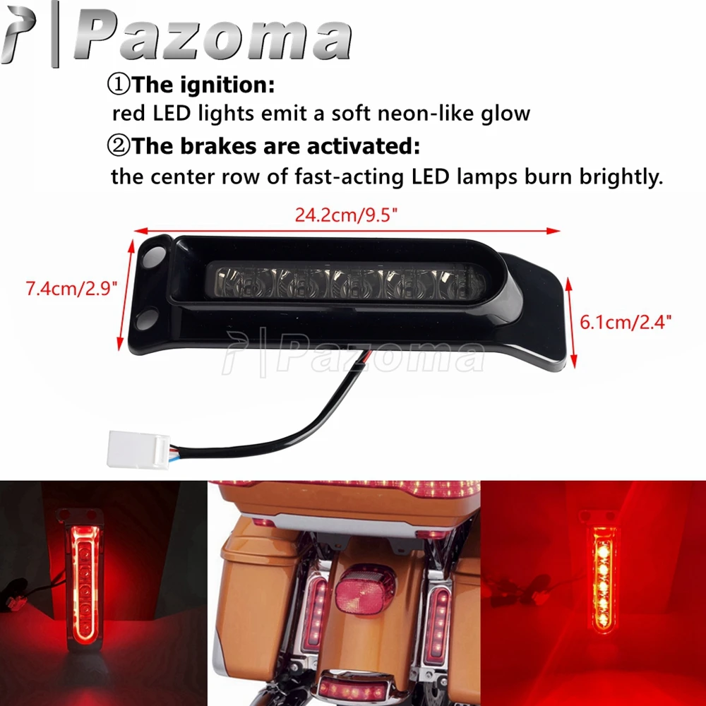 Luces de puntal de guardabarros trasero, alforja lateral LED, relleno de soporte para Harley Touring FLHR FLHTCU FLHTCUL FLHTK FLHTKL FLTRU 2014-2022