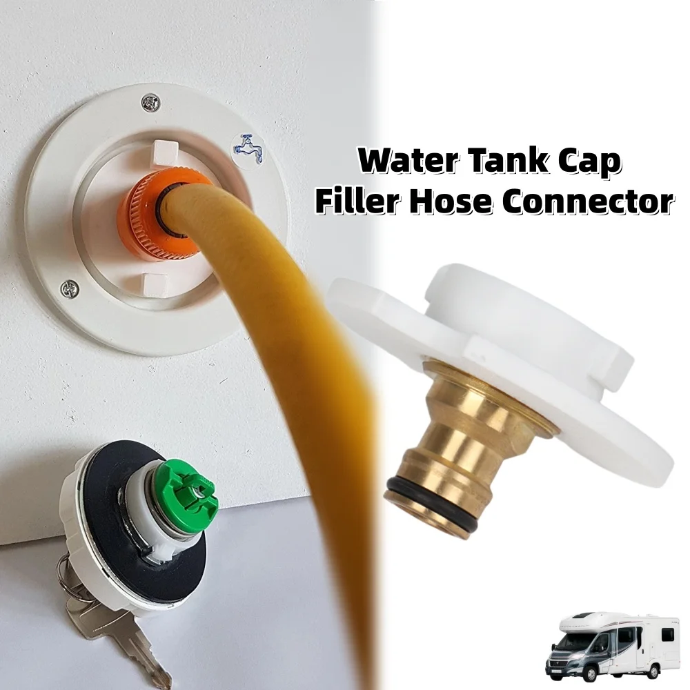 RV Water Tank Cap Filler Hose Connector Quick Fill For Fiamma Type Campervan Caravan Water Inlet Connection Accessories