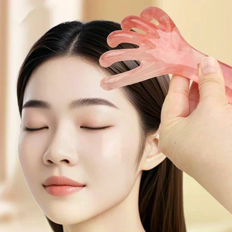 

1 Pcs Head Massager Manual Hair Scalp Massager Gua Sha Five Claw Massage Tool Comb Portable Handheld Resin Relax Tool For Gifts