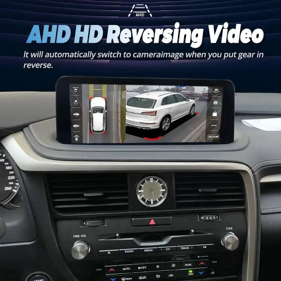 مشغل فيديو للسيارة CARPLAY لكزس Rx450h RX200t RX350 RX300 RX 450H أندرويد 14 2020 شاشة نظام ملاحة GPS 1920*720 ستيريو