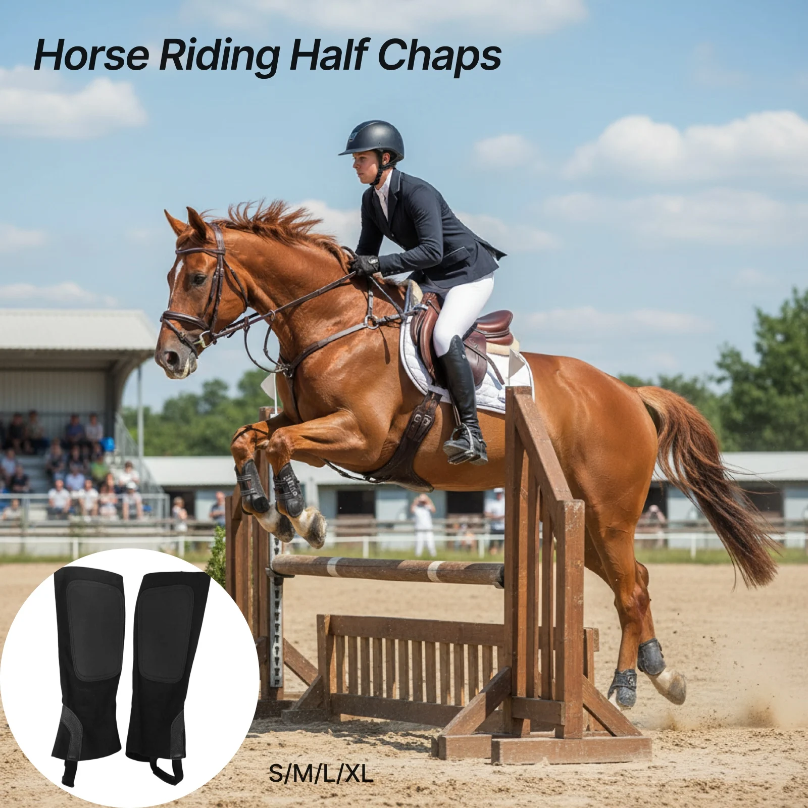 

Horse Riding Half Chaps Equestrian Boot Tops Canvas Unisex Horse Riding Gear Breathable Washable for Adults All Seasons