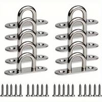 10PCS Stainless Steel M5 Screw Hooks – Heavy-Duty Eyebolt with Loops for Marine Use, Ceiling & Wall Hanging Applications