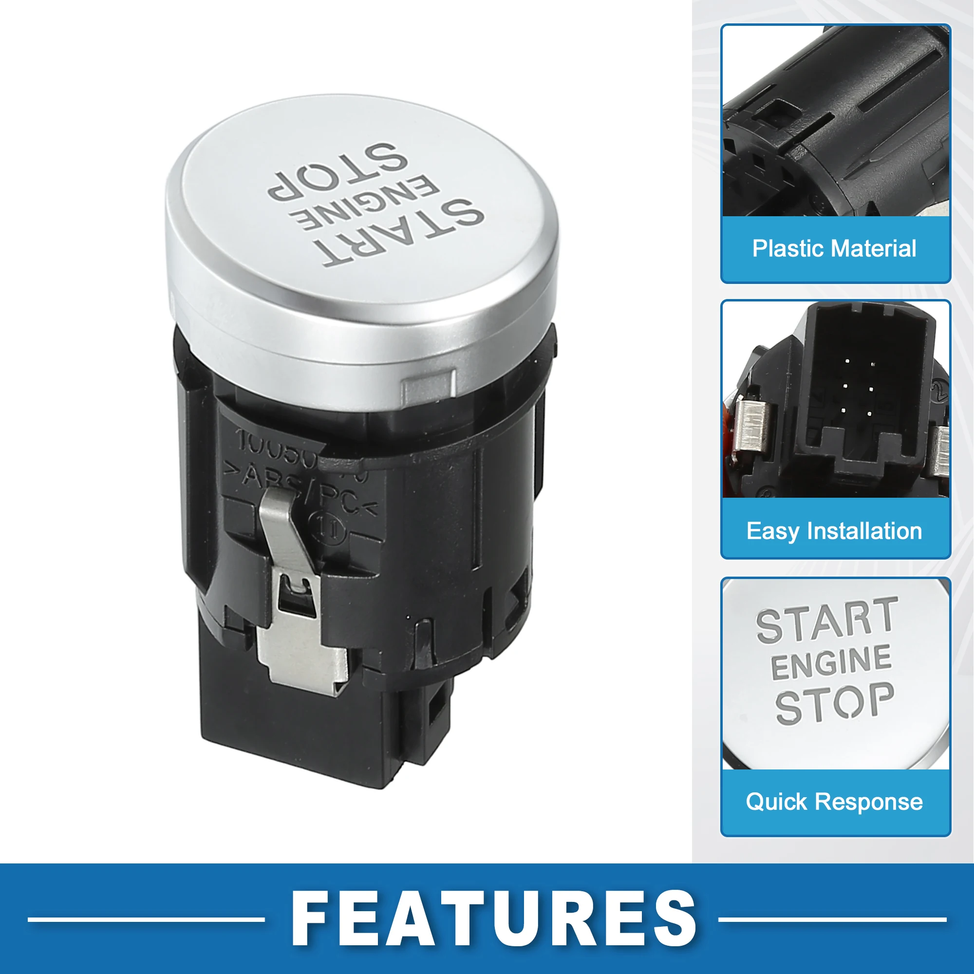 UXCELL مفتاح تشغيل زر الضغط رقم 4H 1905217 زر إيقاف تشغيل المحرك لسيارة Audi A8 2014-2016