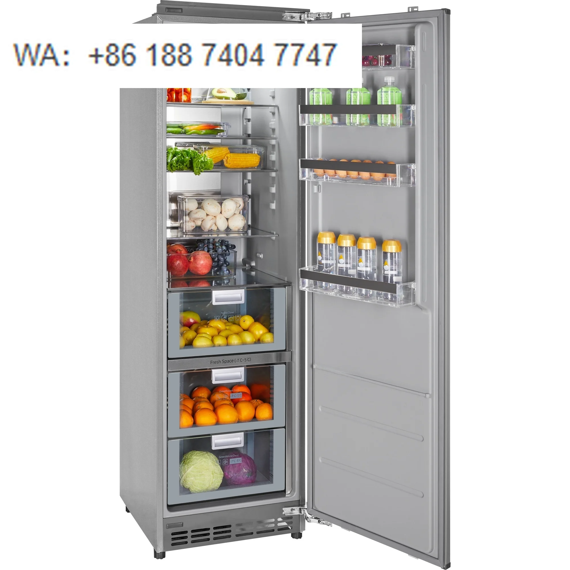 306liter Integrated Built-in Panel-ready Column Refrigerator Fridge