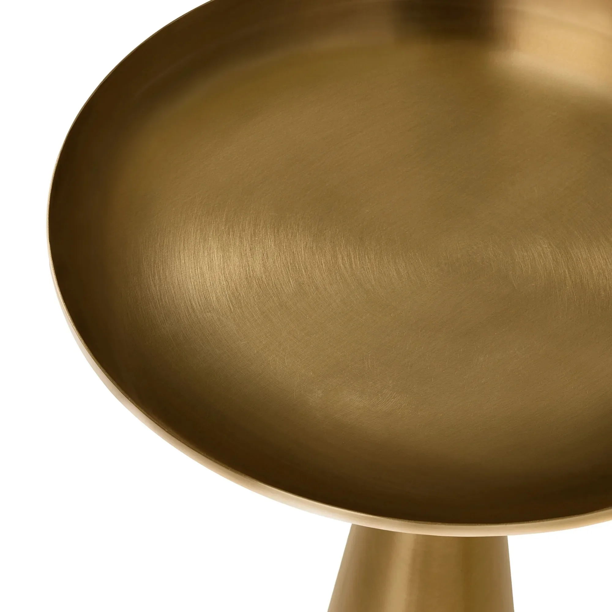 Gold Aged Brass Drink Table, No Assembly Required Side Table for Patio, Deck, Poolside & Outdoor Use, Lightweight
