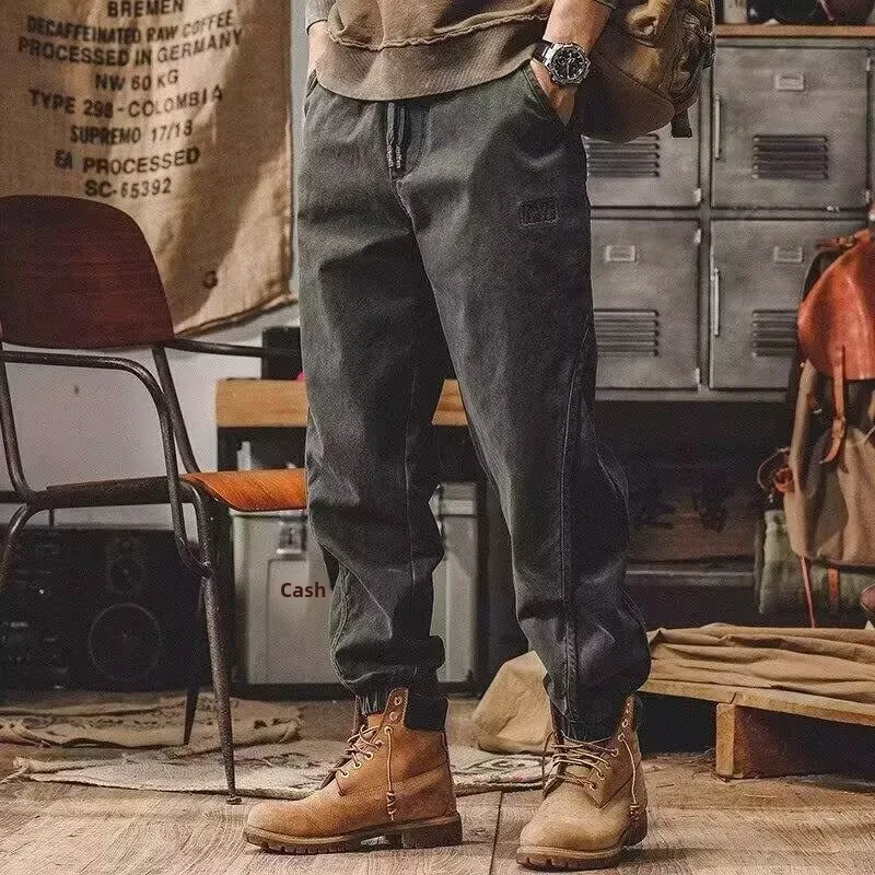 American Sle Vintage Casual Pants Men's Spring Autumn New Trendy Loose Large Size Sports Cargo Pants Harlan Pants