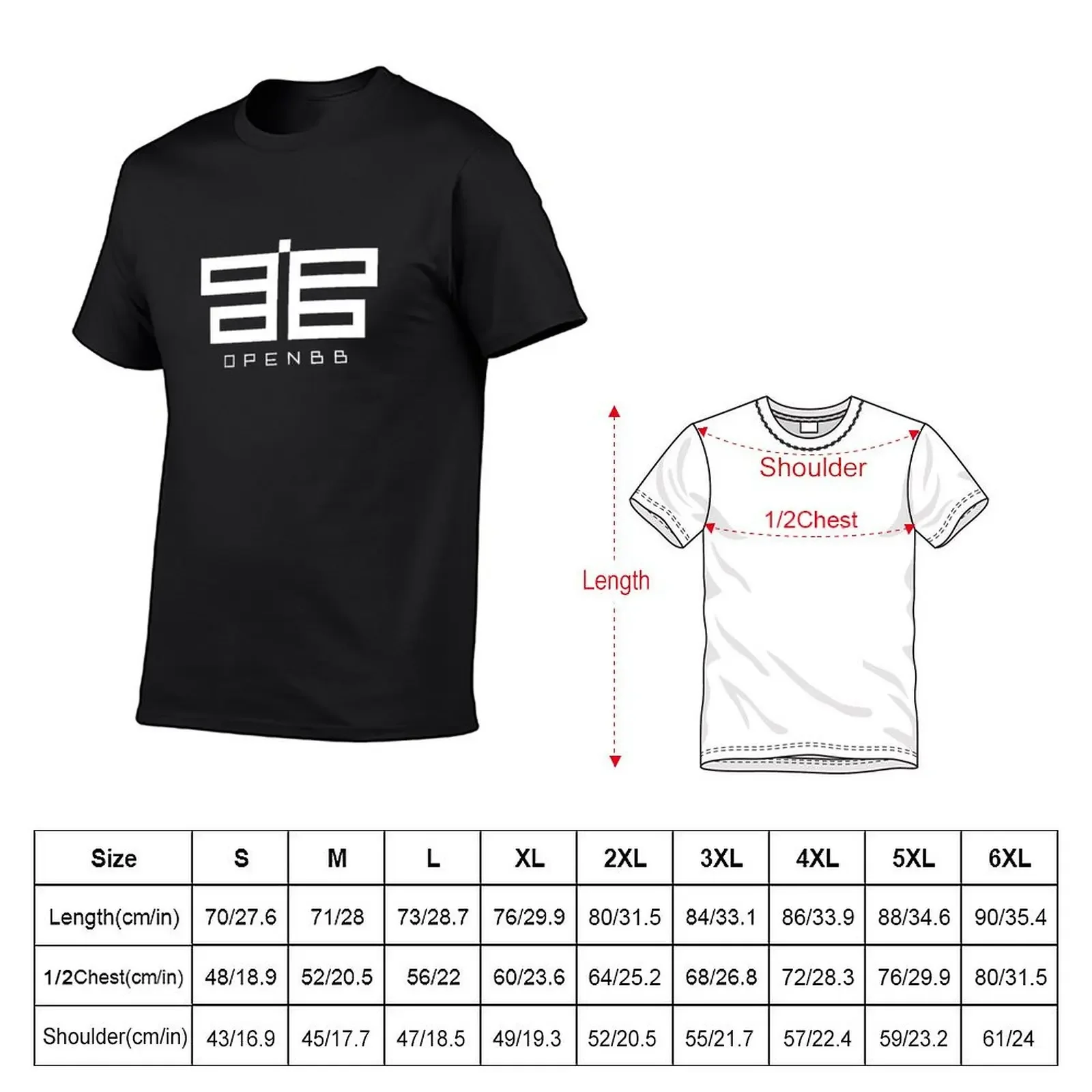 OpenBB Logo und Text T-Shirt Anime Sport Fans benutzer definierte T-Shirt Herren T-Shirts Pack