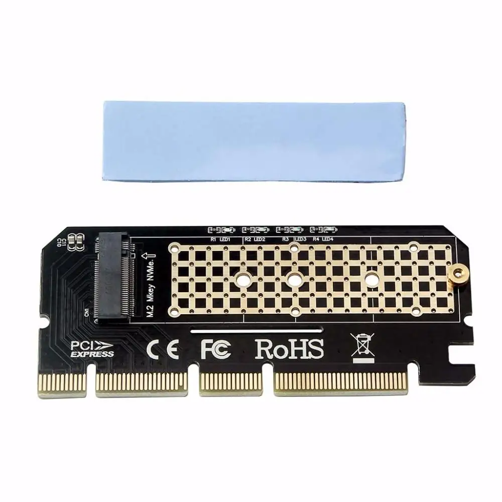 M.2 NVMe SSD TO PCIE 3.0 X16 Adapter M Key interface Card Support PCI Express 3.0 x4 2230-2280 Size m.2 FULL SPEED