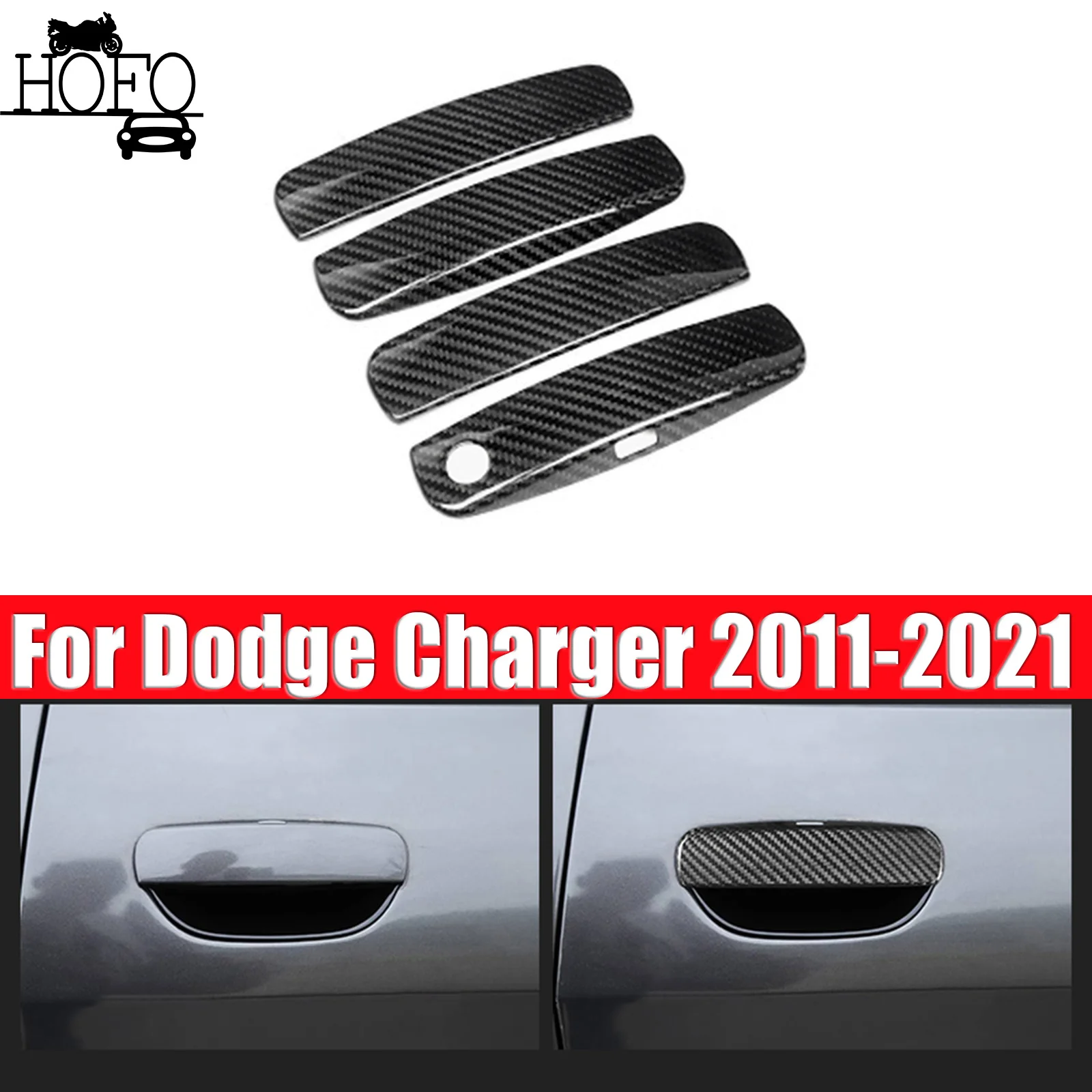 

4Pcs/1 Set Door Handle Covers Decor Cover Trim For Dodge Charger 2011-2021