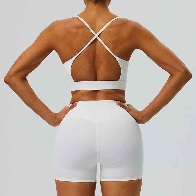 Women Summer Short Sportswear Two Pieces Fitness Yoga Set Breathable Quick Dry Outdoor Running Suit Female Workout Tights