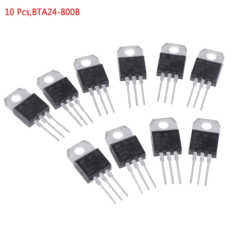 10 piezas BTA24-800B BTA24 TRIAC 24A/800V TO-220