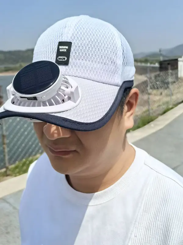 New Summer Solar Charging with Fan Hat Men and Women Casual Breathable Mesh Sunscreen Outdoor Shading Cap