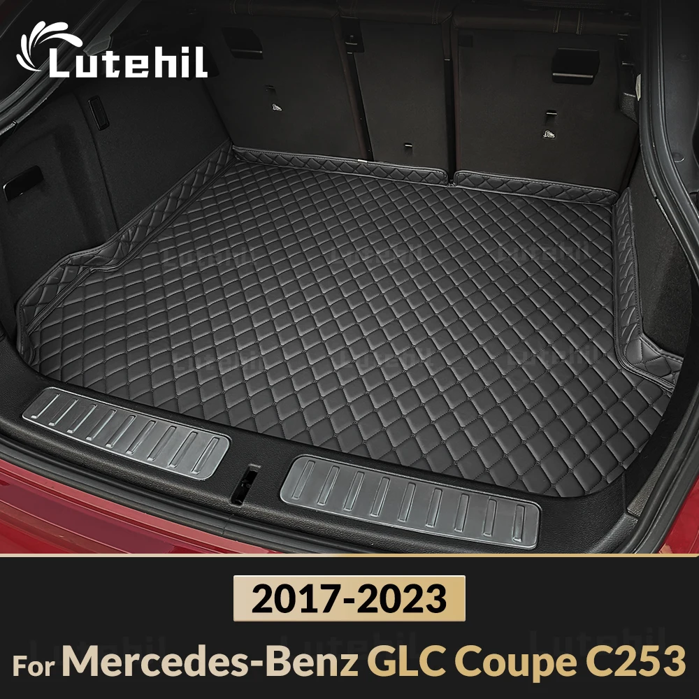 Lutehil Car Trunk Mat For Mercedes-Benz GLC Class Coupe C253 2017 2018 2019 2020 2021 2022 2023 3D Design Non-Slip Accessories