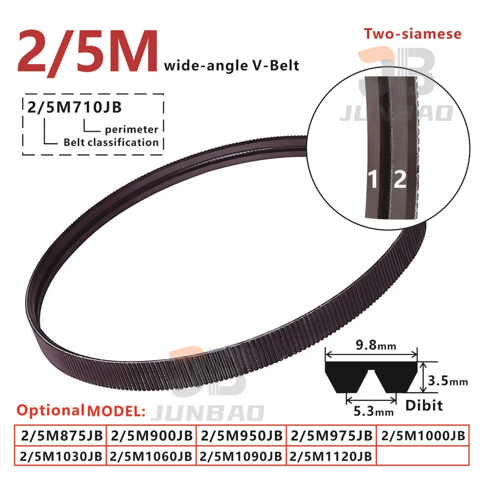 

2/5M Binary Wide angle Belt 2/5M875JB 2/5M900JB 2/5M950JB 2/5M975JB 2/5M1000JB 2/5M1030JB 2/5M1060JB 2/5M1090JB 2/5M1120JB Belt