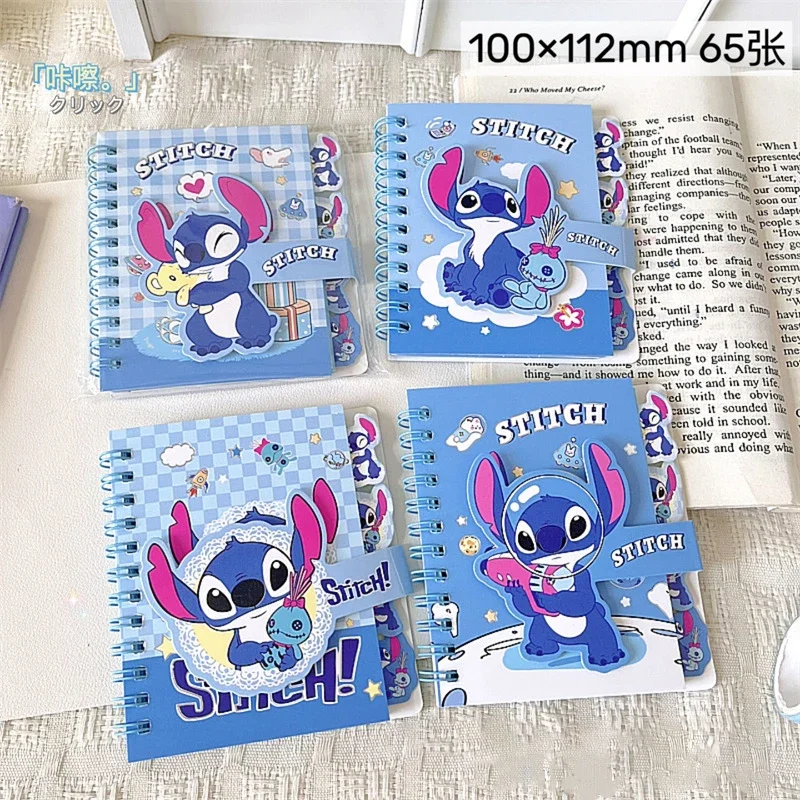 Random 1 Pcs Nieuwe Disney Stitch Kindercadeau Creatieve Cartoon Student Briefpapier Draagbare Spoel Notebook Met Balpen Set