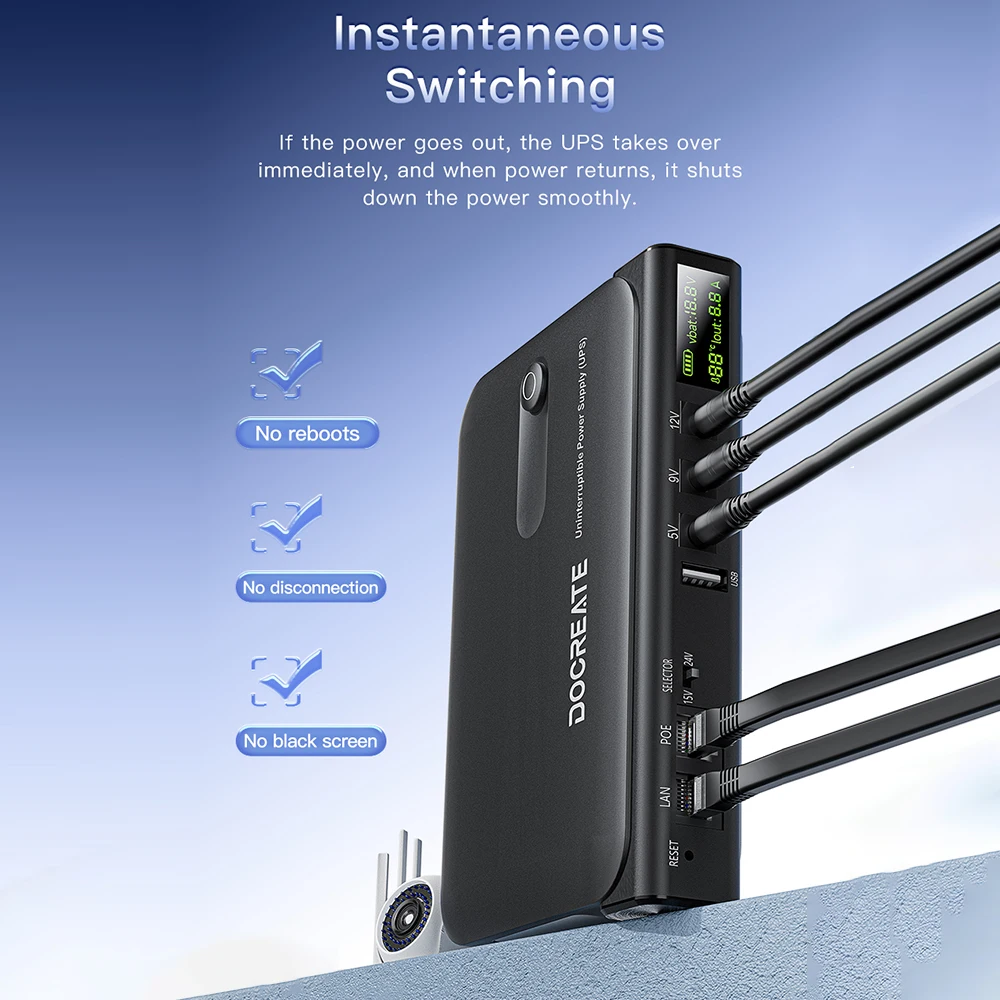 DC1036L الرقمية UPS إمدادات الطاقة غير المنقطعة مكافحة عكس 18650 احتياطية محول الطاقة جهاز التوجيه المنزلي 36 واط 5 فولت 9V12V 15 فولت 24 فولت #4