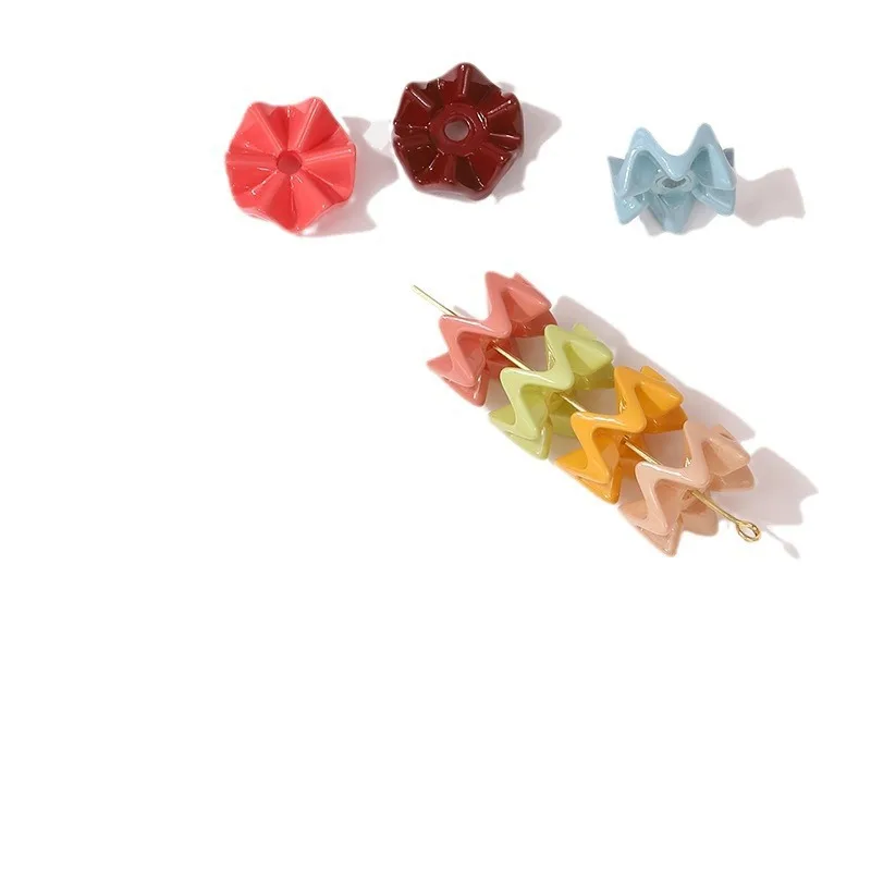 الطريق الأيمن الراقية المتخصصة 100 قطعة/الحقيبة 16 مللي متر الاكريليك مثقب متموجة ندفة الثلج أقراط سوار قلادة مواد الإكسسوارات ذاتية الصنع #1