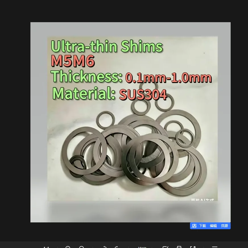 DIN988 SUS304 Stainless Steel Ultra-Thin Adjusting Flat Shim Washers M5 & M6