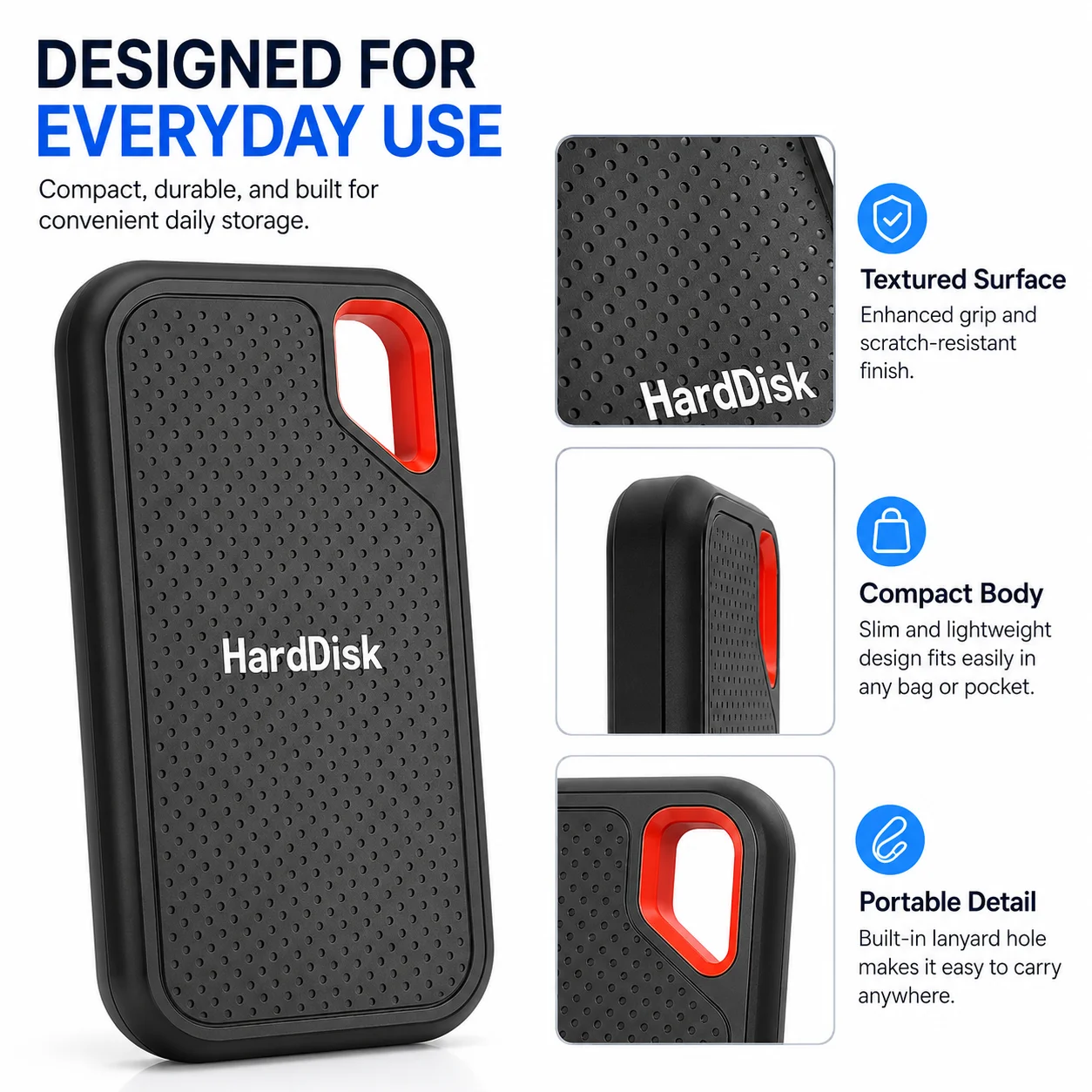 Handy Portable External Hard Drive 1TB 2TB External Hard Disk Data Storage Device For Laptop Desktop Smartphone
