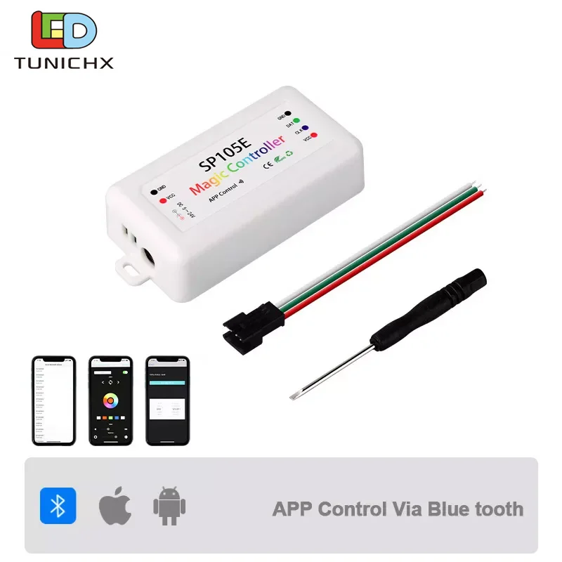WS2812B WS2811 RGB LED Strip Light Controller DC5V-24V Pixels Controller SP105E SP601E Bluetooth Music RF Remote SK6812 Lights