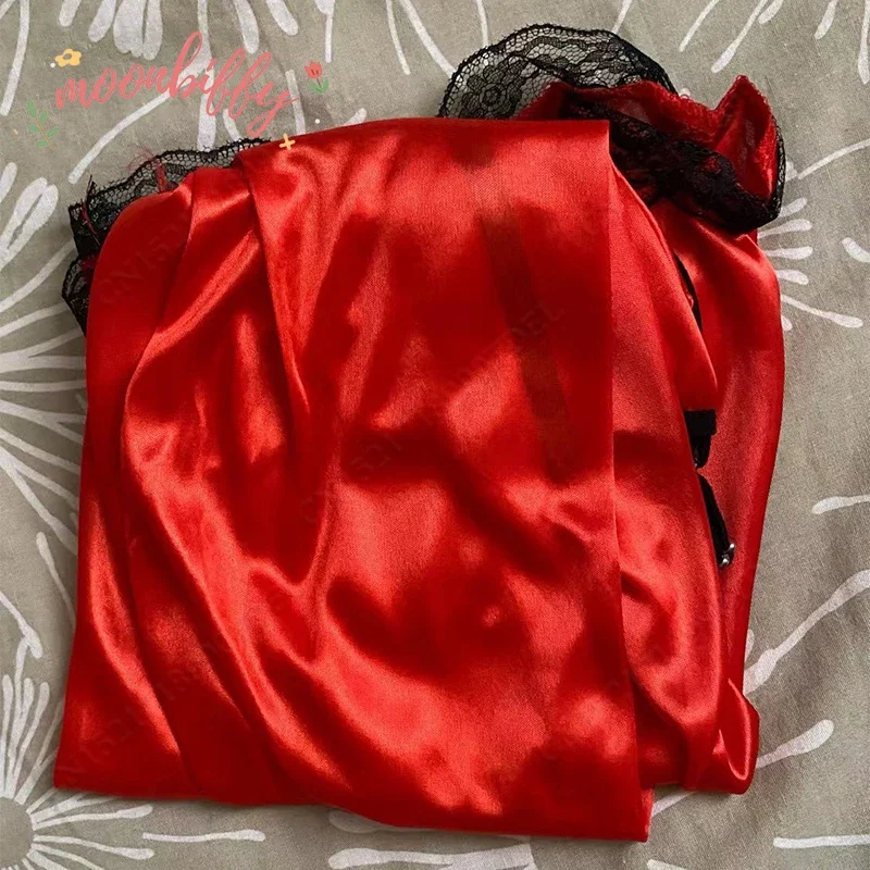 ผู้หญิงชุดนอนเซ็กซี่ Nightdress ลูกไม้ผ้าไหมซาตินชุดราตรีแขนกุด Nightwear V คอ Nightgown PLUS ขนาดชุดนอน